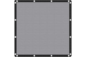 VICLLAX 90% Shade Fabric Sun Shade Cloth with Reinforced Grommets, Outdoor Sun Screen Fabric for Outdoor Patio Garden Pergola Cover Canopy 6x6 FT, Light Grey