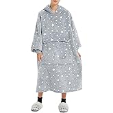 KFUBUO Glow in The Dark Wearable Blanket Hoodie for Adults Long Sherpa All Patterns Oversized Sweatshirt Blanket with Pockets Birthday Gifts for Women