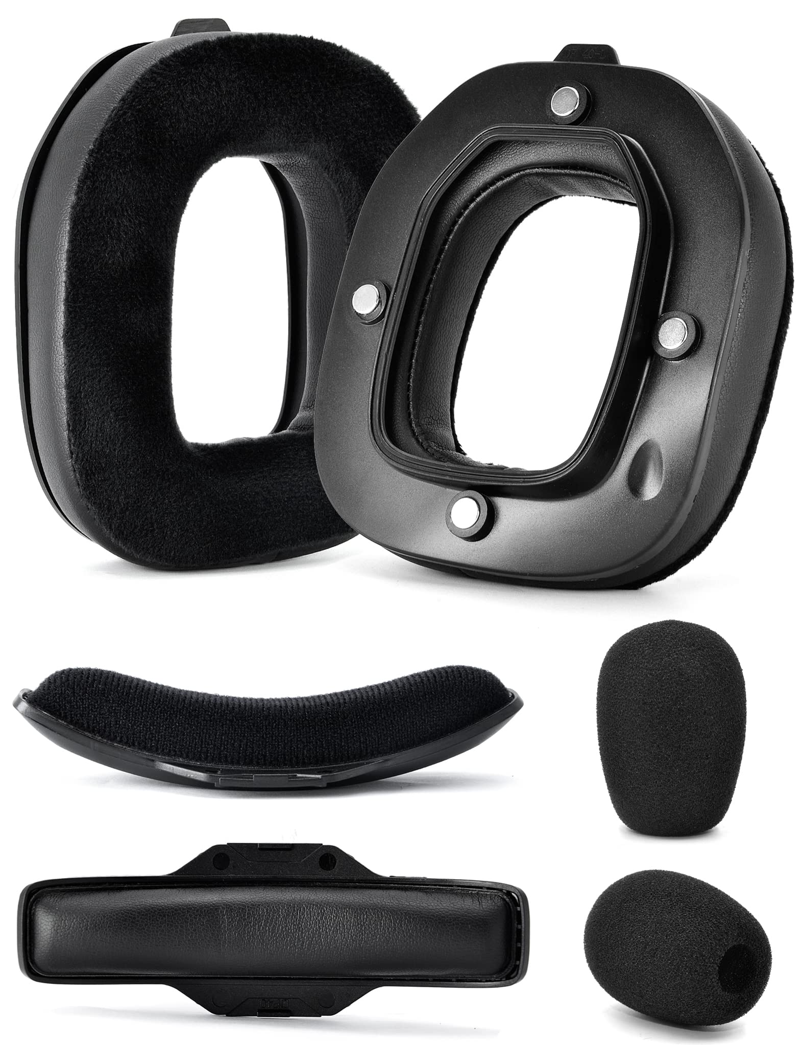 A40 TR Mod Kit – defean Replacement Earpads and Headband Compatible with Astro Gaming A40 TR Headset,Ear Cushions,Upgrade High-Density Noise Cancelling Foam,Added Thickness (Black Protein and Velour)