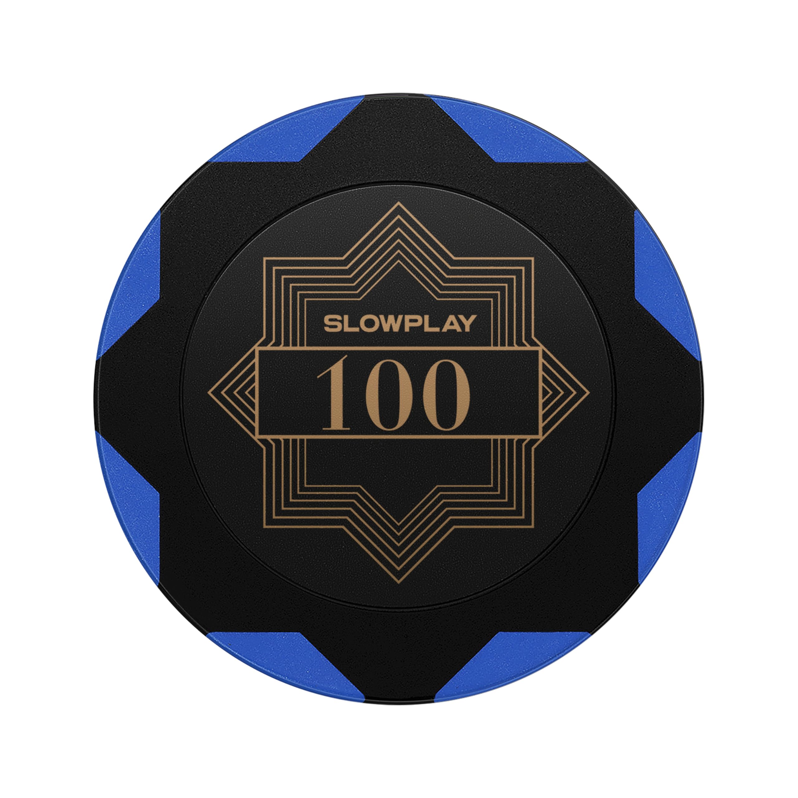 SLOWPLAY Nash Clay Poker Chips, 14 Grams Heavyweight Clay Composite, 40mm Large Chips in Bulk, Pack of 50 with Denomination of 100