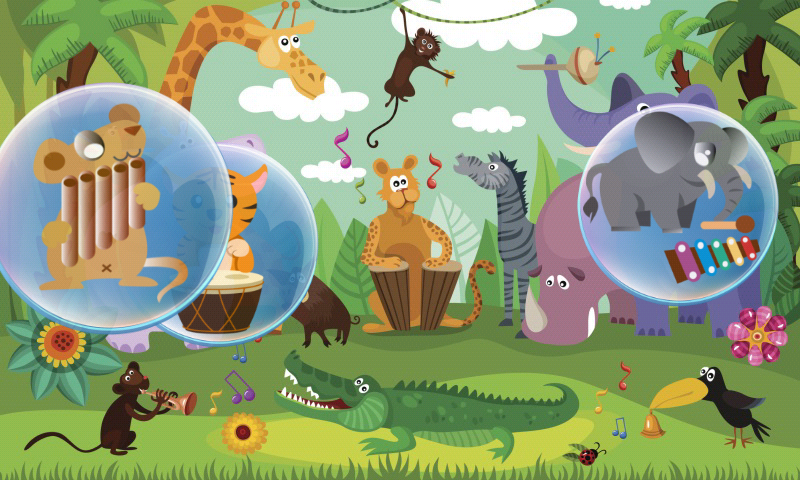 Music Bubbles for Toddlers and Kids : Musical Instruments and sounds ! Educational Game for toddlers