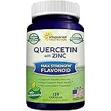 Quercetin 1000mg with Zinc Supplement - 120 Capsules - Quercetin Dihydrate with Black Elderberry & Zinc - Max Strength Powder