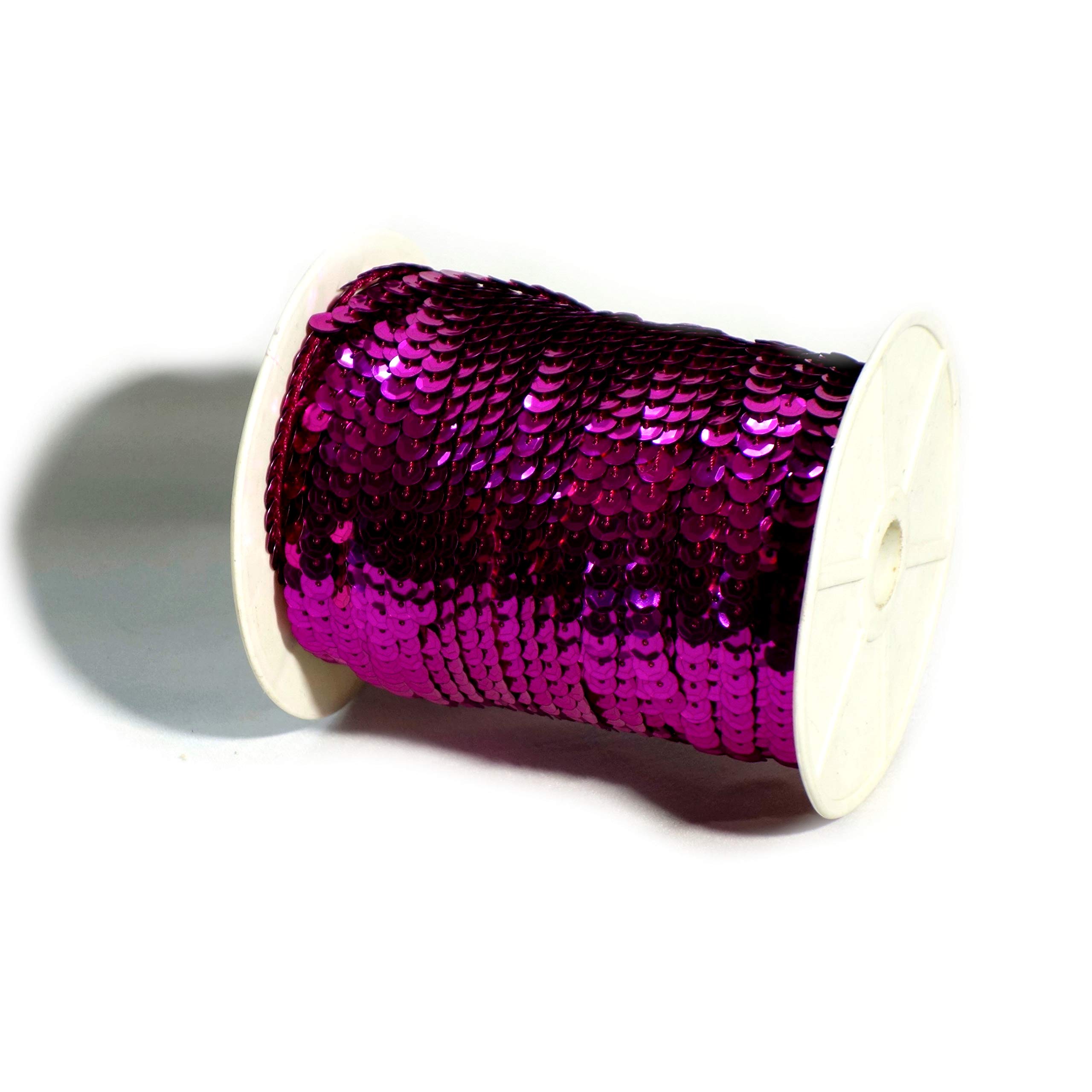 Matsa 6 mm Sequins Sewing Strip for Clothes, Decorations, Jewellery, Costumes, Sewing, Embellishments, Ribbons, DIY, Crafts, Violet, Single — image 1