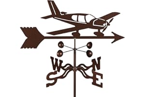 E-Z VANE EZ Vane Steel Lo-Wing Plane Weathervane 21” Height, Includes Metal Deck Mount, Wind Cups & Brackets | Hand-Crafted and Family-Owned, Made in The USA with Triple Powder Coating, Limited