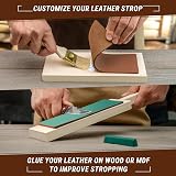 BeaverCraft Leather Strop for Knife Sharpening Stropping Kit Polishing Compound view 6