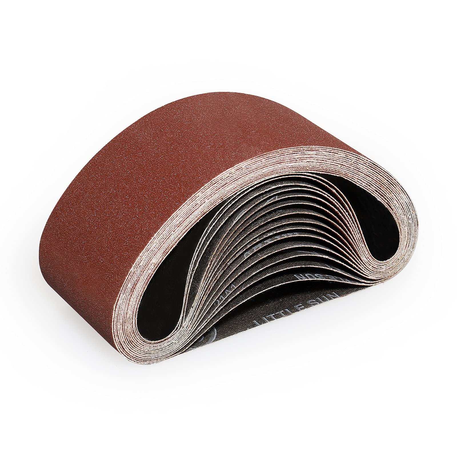 Sruhrak 75X457mm Abrasive Sanding Belt Set - 15 Pack 180 Grits Sandpaper Belts for Portable Belt Sander