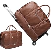 seyfocnia Rolling Duffle with Wheels, Duffle Bag for Travel Women Carry On Luggage Wheeled Overnight Weekender Bag Men