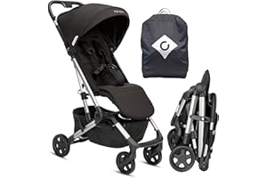 Colugo Compact Stroller - One Hand Fold Lightweight, Travel, Toddler, Airplane, Foldable Stroller with Rain Cover, Backpack and Cup Holder (Black)