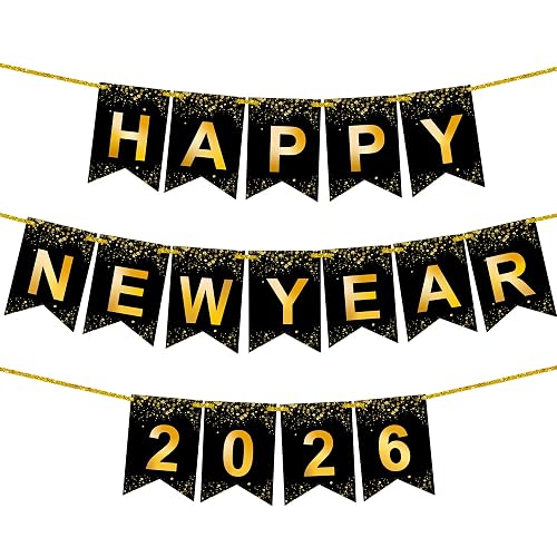 KatchOn, Happy New Year Banner - Large 10 Feet, Pre-Strung | New Year ...
