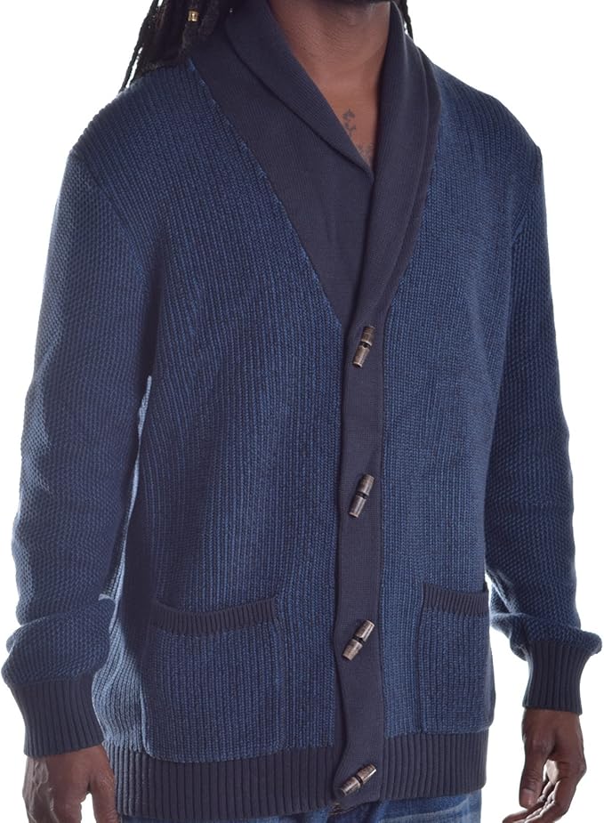 Nautica Men's Cardigan Toggle Sweater, Class Navy, Small at Amazon Men