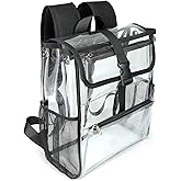 SPODEARS Clear Backpack Stadium Approved, Multi-Pocket Transparent PVC Bag for Concerts, Sports, Travel, 12x6x12