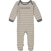 Calvin Klein baby-boys Long Sleeve Footed Onesie