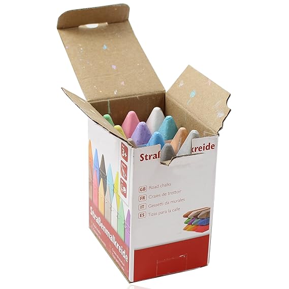 Smart Planet Straßenmalkreide in 12 Straßenkreide ca. 10 x 2 x 2 cm Kinder Kreide zum Malen auf der Straße
