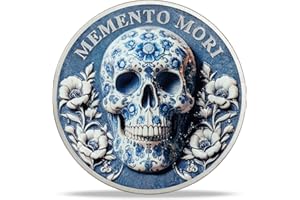 RYUKENLM Memento Mori Memento Vivere Coin 3D Skull Challenge Coins EDC Stoic Reminder Token for Daily Stoic Pratice