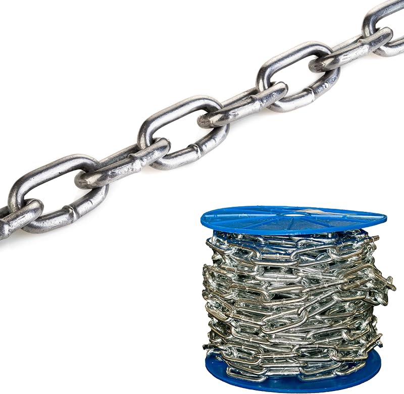 Screws City 8m Zinc Steel Chain Heavy Duty 8mm Long Link Security 400kg Load Cut
