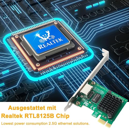 WAVLINK 2.5Gbps PCIe Network Card – Gigabit Ethernet With Low Profile Bracket, RTL8125B