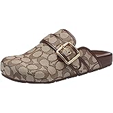 Coach Womens Archival Buckle Clog in Signature Jacquard
