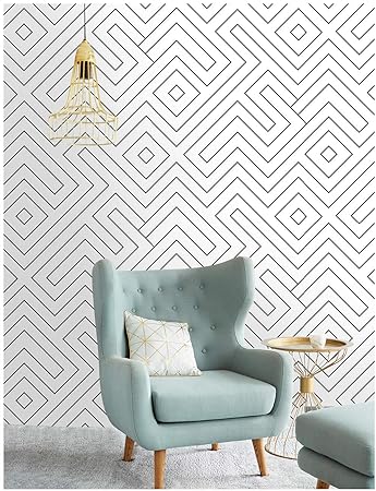 Haokhome 96024 1 Modern Geometric Peel And Stick Wallpaper Black