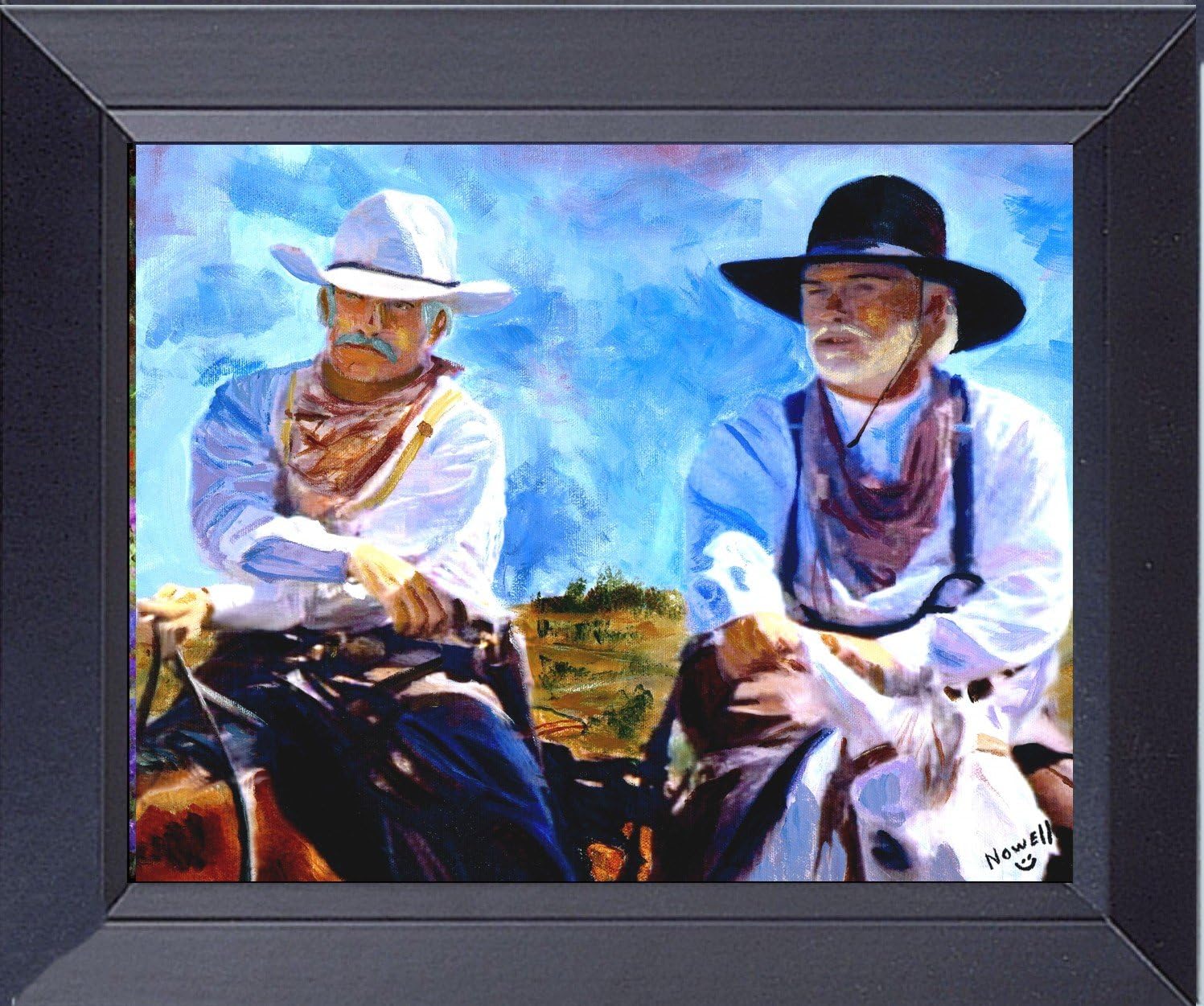 16 x 20 Canvas Framed Print Gus and Call Leaving Lonesome Dove Fine Art Sign & Numbers Limited Edition 50 Prints