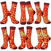 Geyoga 12 Pairs Chinese New Year of Horse Socks 2026 China Zodiac Socks Red Fortune Cotton Sock New Year Gifts for Men Women