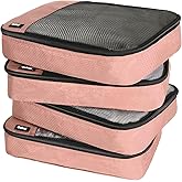 Packing Cubes for Travel Essentials,4 Set Packing Cubes for Suitcases,Lightweight Mesh Luggage Organizer Bag,Meat pink