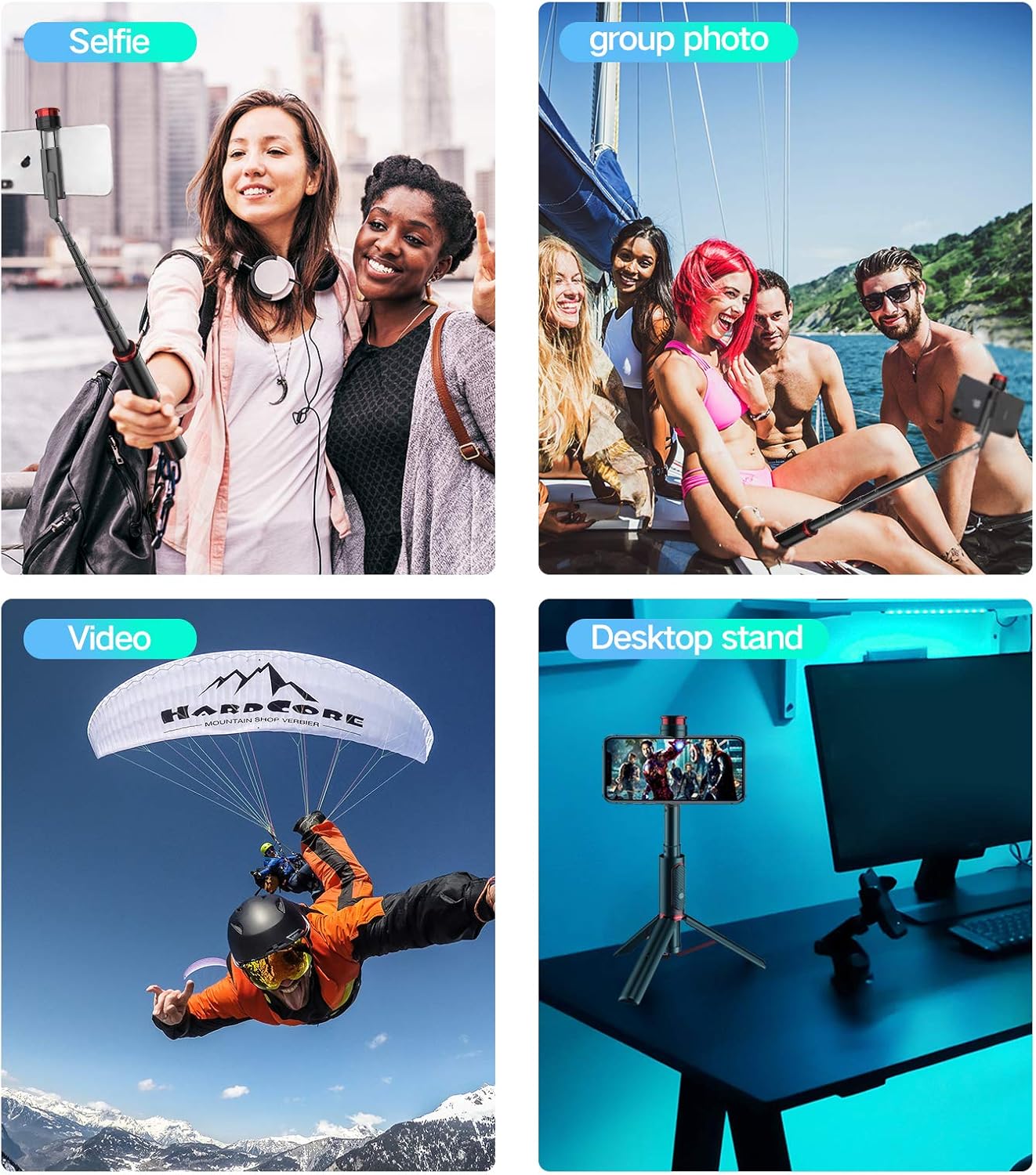 Selfie Stick Tripod, CAFELE All in One Extendable Tripod Stand with Detachable Bluetooth Remote,Lightweight Aluminum Tripod for iPhone 11/XS MAX/X/8/8 Plus, Galaxy S10/S9/S9 Plus, More: Camera & Photo