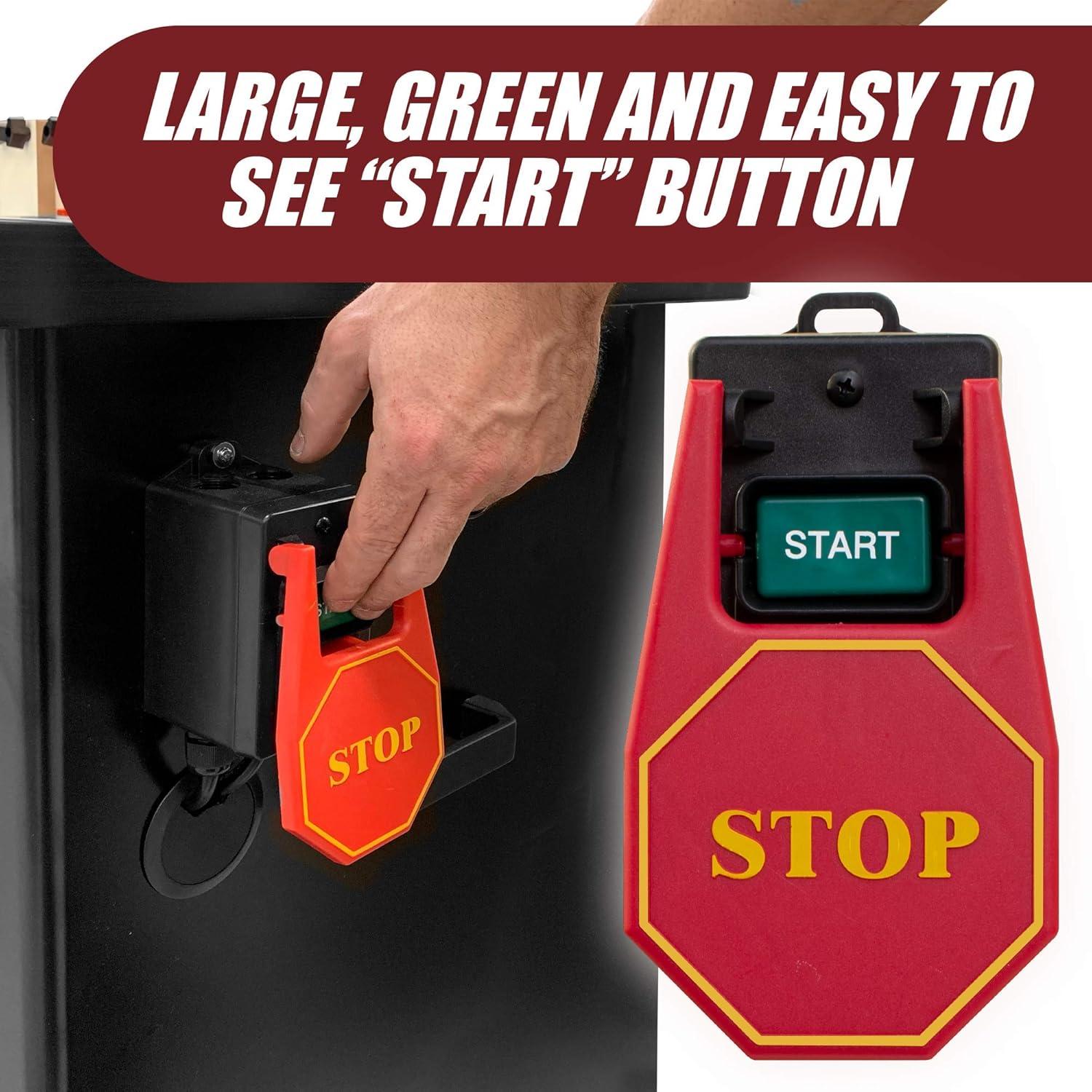 Fulton 110V Single Phase On/Off Switch with Large Stop Sign Paddle for Easy Visibility and Contact for Quick Power Downs Ideal for Router Tables Table Saws and Other Small Machinery: Industrial & Scientific