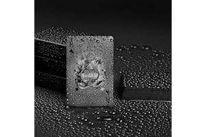 Joyoldelf Cool Black Foil Poker Playing Cards, Waterproof Deck of Cards with Gift Box, Use for Party and Game