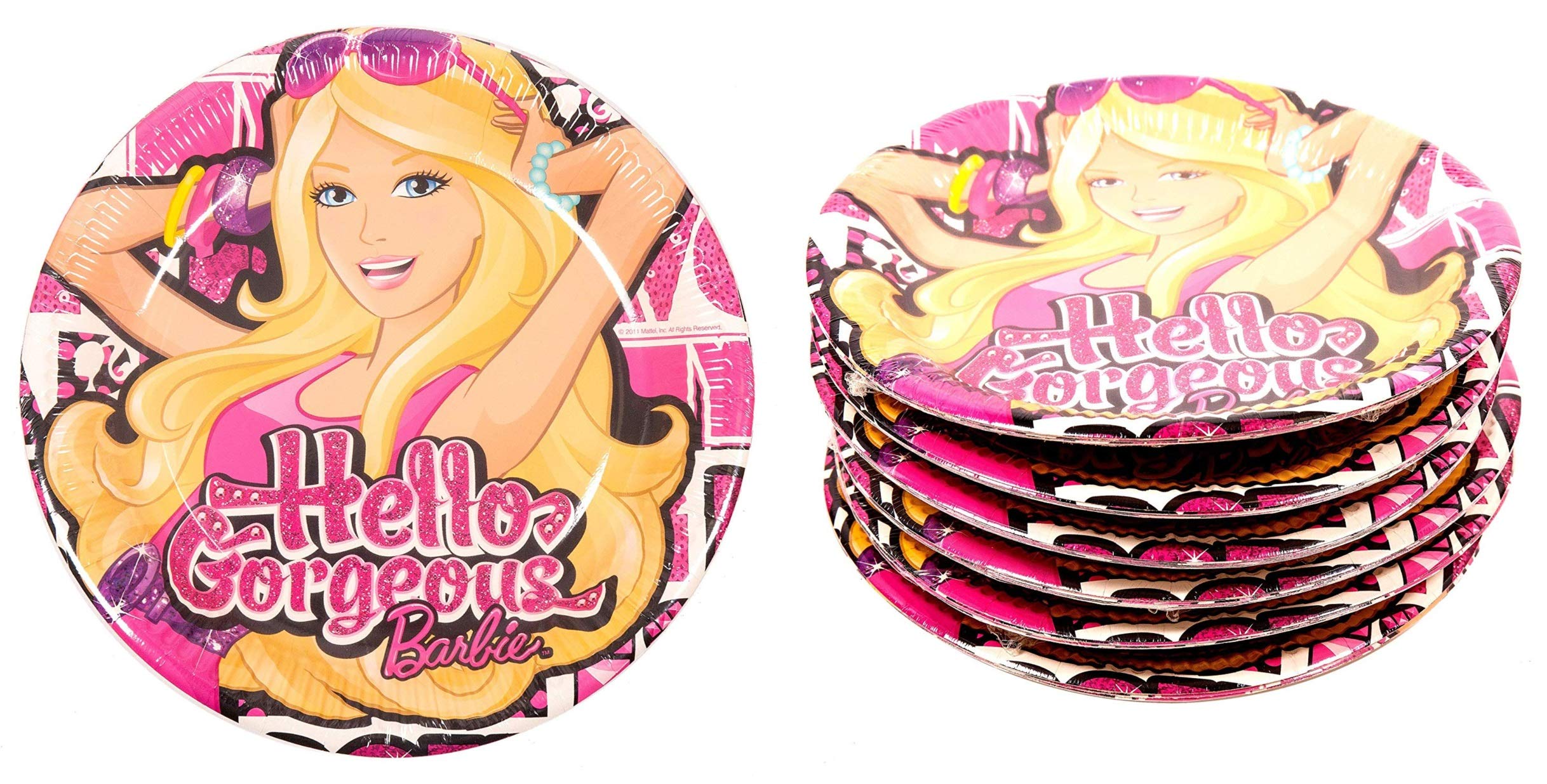 Barbie Set of 36 Hello Girls Gorgeous Kids Birthday Party Paper Plates Thirty-SIX Pack