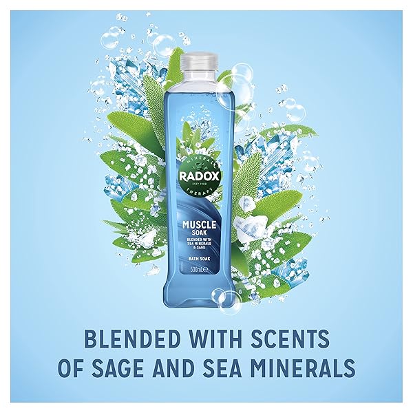 RADOX MUSCLE CLARY SAGE AND SEA MINERALS BATH SOAK, 500 ML