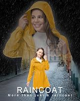 33,000ft Women's Rain Jacket Lightweight Hooded Waterproof Packable Yellow XL/16 view 3