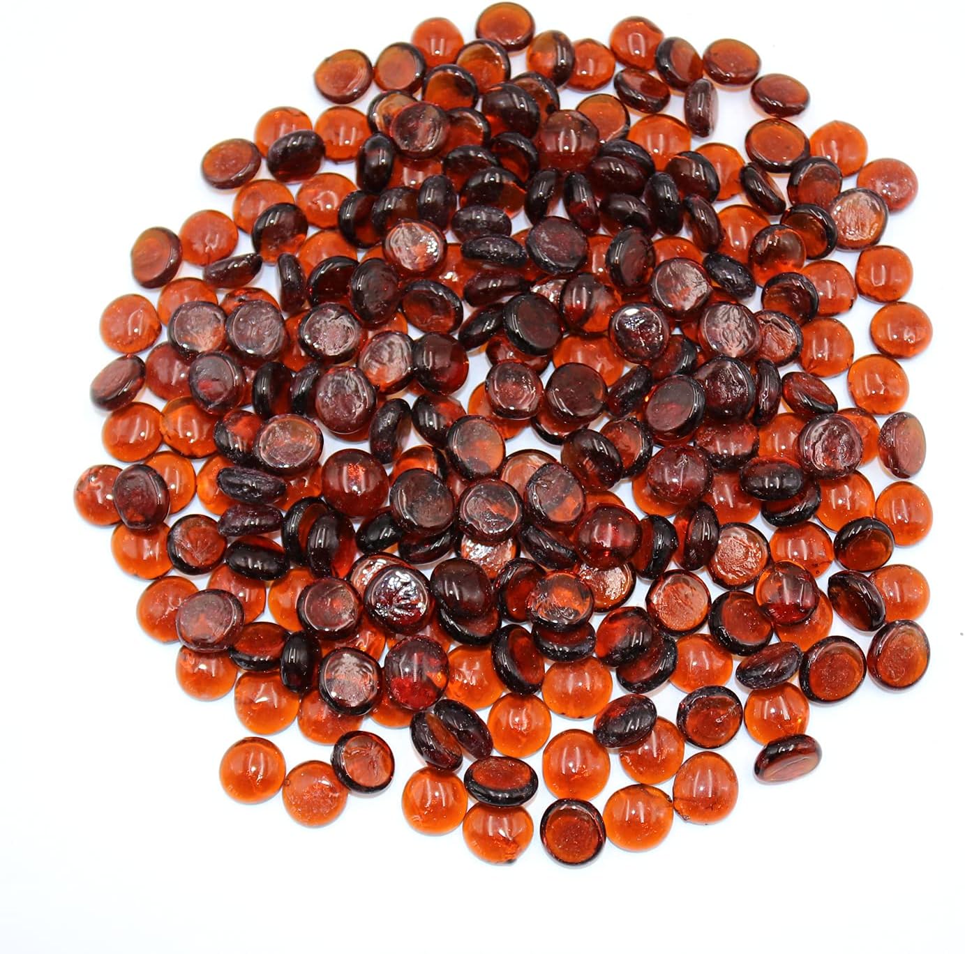 Vase Fillers - Flat Glass Marbles for Vases - 5 LB Transparent Amber Decorative Stone Beads for Vases, Crafts, Table Scatter, Aquarium and Fish Tank Pebbles, Party Centerpieces, Gem Décor, Mosaics, Floral Displays