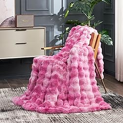 Cozy Bliss Faux Fur Throw Blanket for Couch, Fuzzy