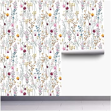 Ancoree Peel And Stick Fondo De Pantalla Extraible Flores Azules Y Rosas Utilicelo Como Papel De Pared Papel De Contacto O Papel De Estante M Amazon Es Bricolaje Y Herramientas