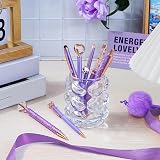 WEMATE 8Pcs Purple Ballpoint Pens Set with Crystal Diamond Design view 4