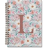 KDHTY Vintage Floral Personalized Notebook, Initial Letter L Notebook Journal ,Vintage Flower Notebook for Work School Office Supplies,,Monogrammed Notebook for Women Teen Girl,Back to School Supplies 5.5 x 8.3