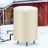 Nkiy Quen 3-Layer Round Water Pressure Tank Cover-24"Dia x 34"H Insulated Well Pump Cover-600D Well Pressure Tank Cover for Winter Protection Outdoor Yard Freeze Proof