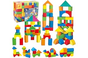 PAIREZ TOYS Foam Blocks for Toddlers, 138 Pieces EVA Soft Stacking Building Blocks Toy Set, Early Learning Construction Toys & Gifts for Kids, Boys & Girls 18+ Months 1-3 Years