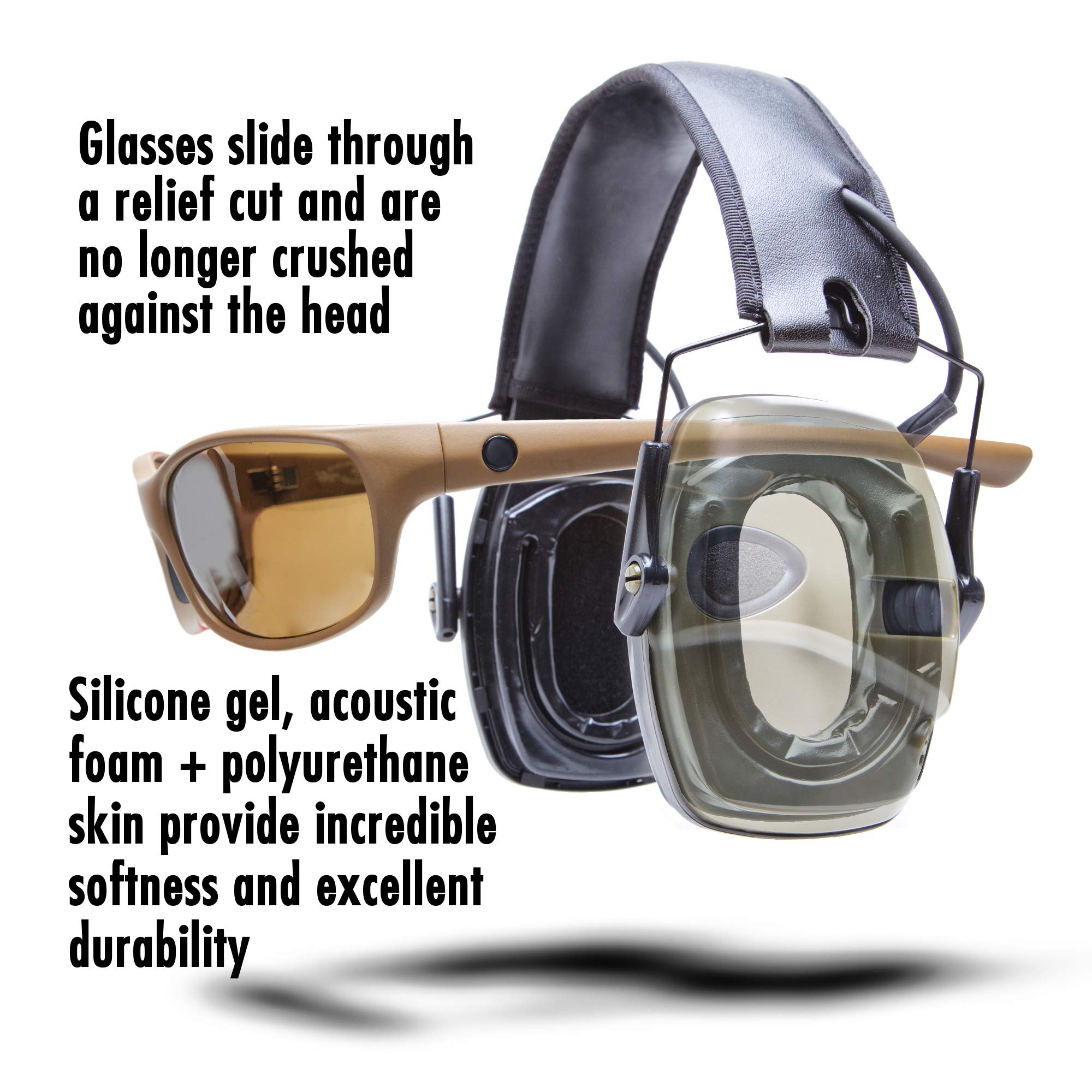 Noisefighters New 2019 Model Thick Gel Ear Pads with Relief Cuts for Glasses Impact Sport