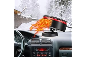 JOTUPLUN Car Heater and Cooler Fan, 12V 150W Portable 3s Fast Heating Defrost and Defogging, Plug in Automobile Windscreen Fan, 360 Degree Rotatable Windscreen Defogger Suitable for Car SUV Truck RV Trailer