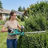22'' Hedge Trimmer Cordless, Electric Handheld Bush Clipper 3000RPM 180° Rotatable Head, 2/3'' Blade Gap with 2*Battery & Cha