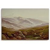 CCCHCY Mountain Landscape Paintings Wall Art Decor - Riesengebirge Nature Wall Art Vintage Canvas Art Prints for Wall Decor -