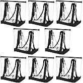 Reginary 8 Pieces Clear Tote Bags Shoulder Handbag Security Approved See Through Bag with Zipper Closure for Travel Work