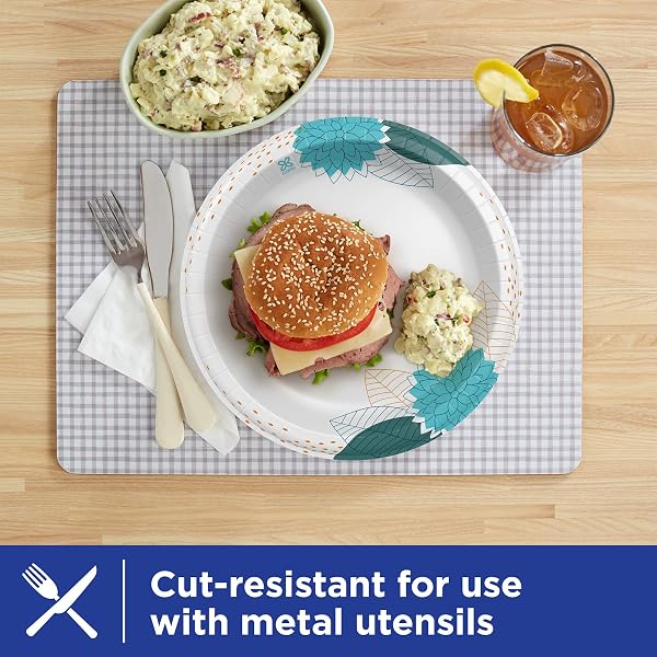 DIXIE PAPER PLATES, 10 1/16 INCH, DINNER SIZE PRINTED DISPOSABLE PLATE, 150 COUNT (1 PACK OF 150 PLATES)