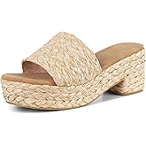 North Oak Women's Espadrilles Platform Sandals Wedges Slides Sandals Open Toe Fashion Summer Outdoor Beach Sandals