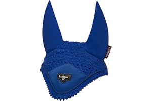 LeMieux Loire Ear Bonnet with Soft Lycra Ears - Close Knit Crochet - Comfortable Fit Equestrian Mask - Sport Horse Wear Fly Protection - Benetton Blue - Medium