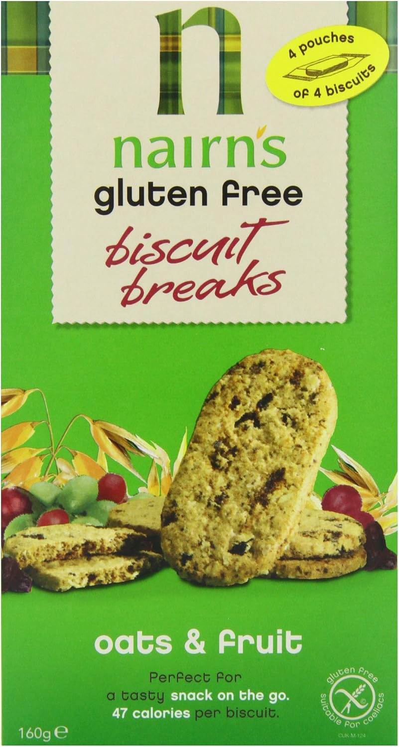 Nairns Gluten Free Biscuit Break Oats and Fruit 160 g (Pack of 12