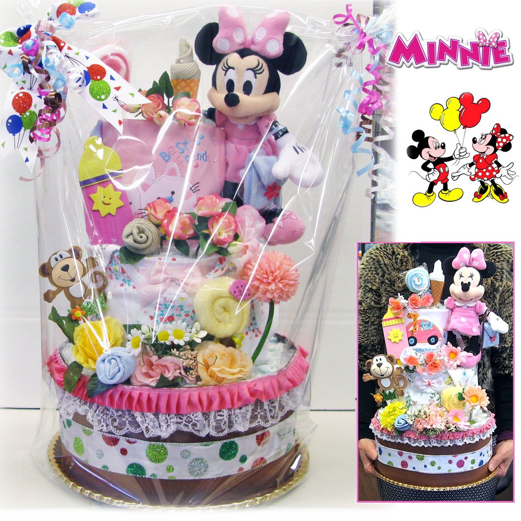 パンパース Baby ミニーマウス おむつケーキ 女の子 出産祝い パンパース カーターズ ｓ Disney ディズニー サイズ ベビー 57枚３段 体重４ ８kg 人気 ミニー 内祝い Dk3012 S B01f0wq1jg おむつケーキ 古典