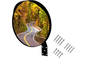 WatchYrBack Black 18 inch Convex Mirror, Outdoor or Indoor, Wide Angle View, Curved Traffic Safety and Security Mirror 460 mm