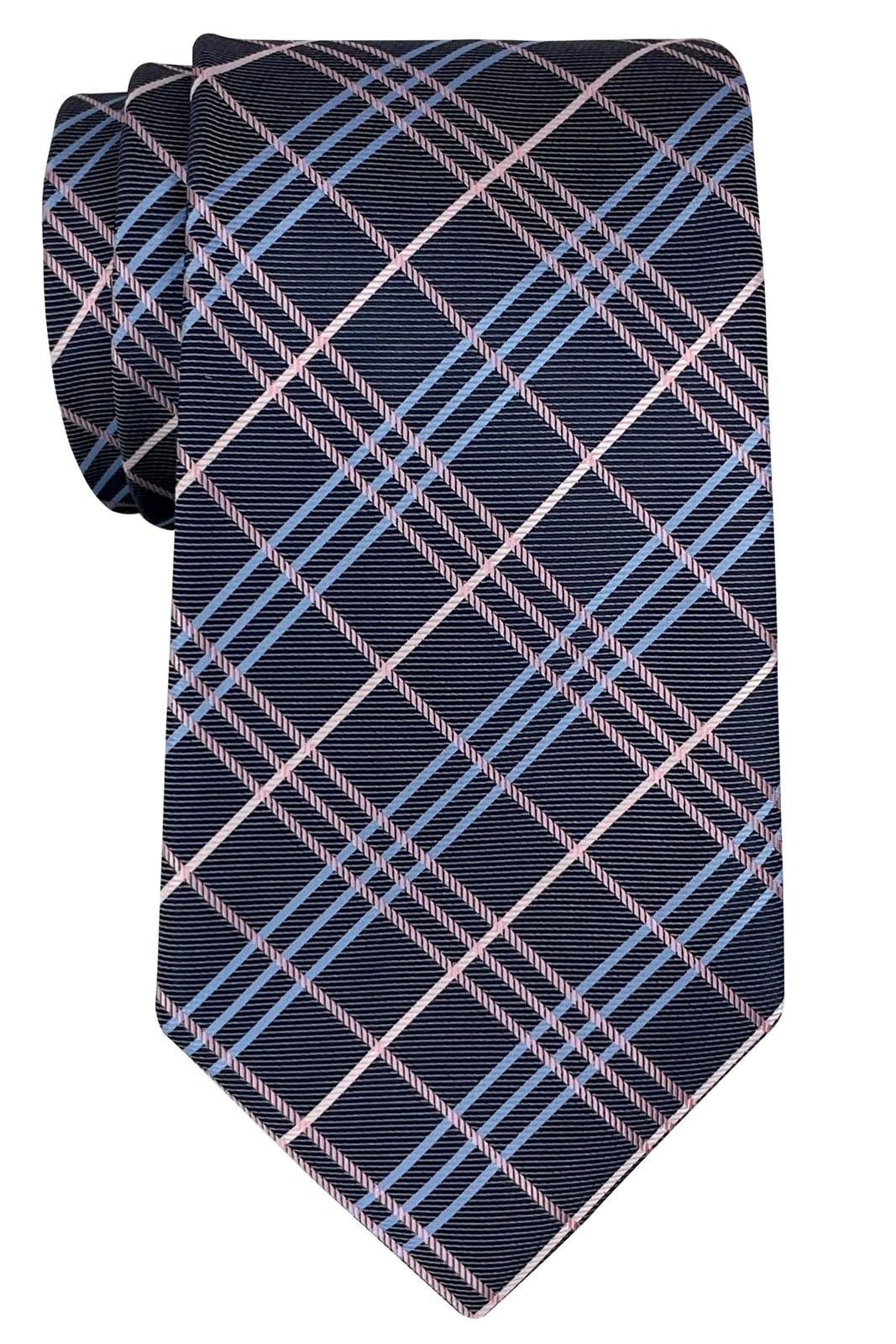 Retreez Tartan Check Styles Woven Microfiber Men's Tie Necktie - Dark Purple